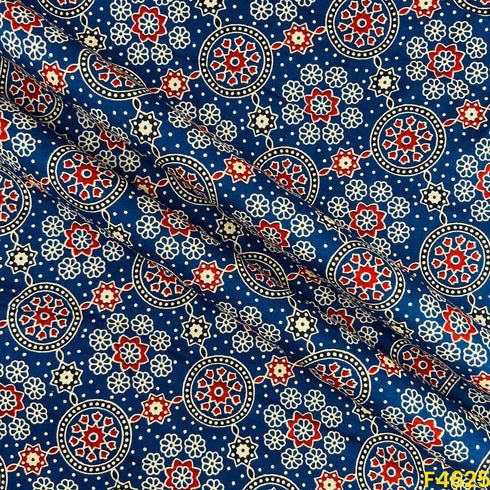 Ajrak Print Cambric Cotton Fabric- F4625